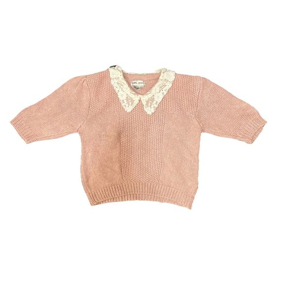 SML Sport Sweaters - Vintage Silk Rayon Sweater Pink Collared SML Sport Knit Size S